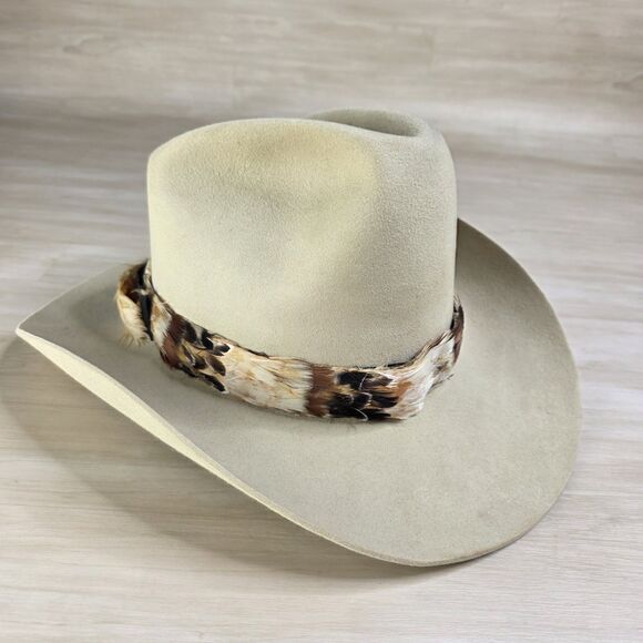 Lariat Western 5X 5 XXXXX Beaver Quality Cowboy Hat Feather Band Size 7 1/4 - Picture 4 of 12